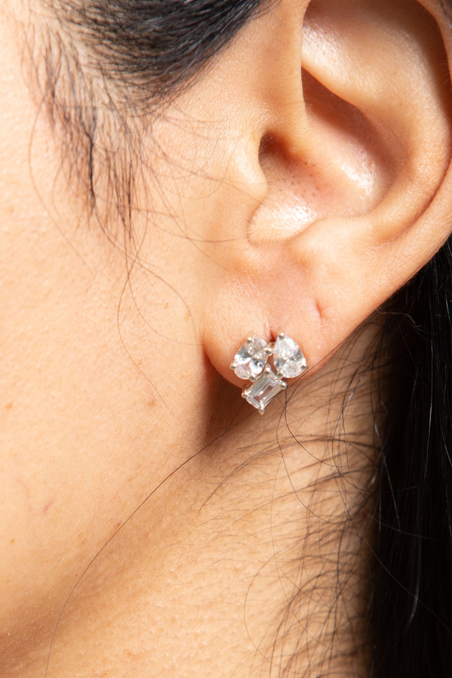 3 Shape Diamond Earrings