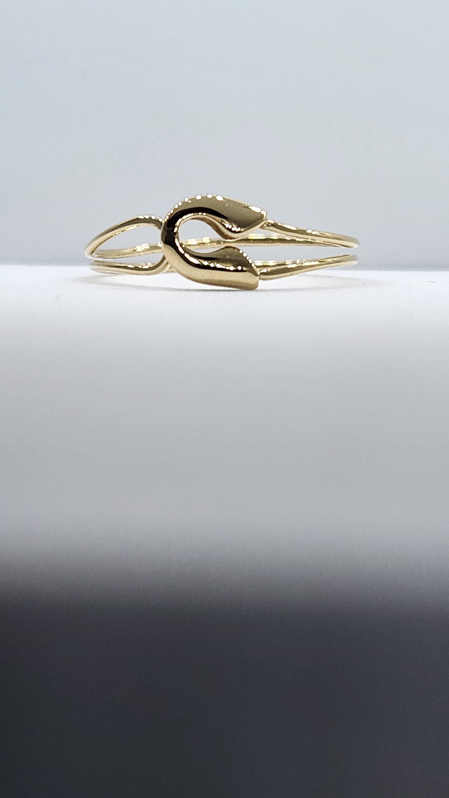 Solid Yellow Gold Adjustable Mini Clip Paper Ring