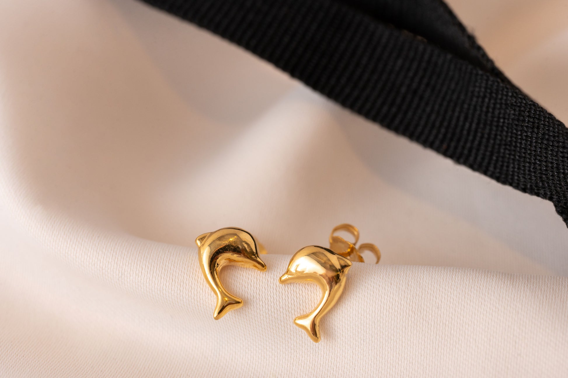 Gold Dolphin Earrings