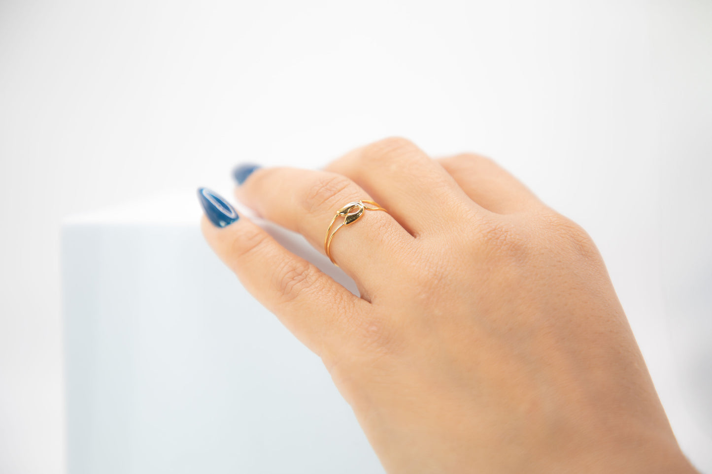 Solid Yellow Gold Adjustable Mini Clip Paper Ring