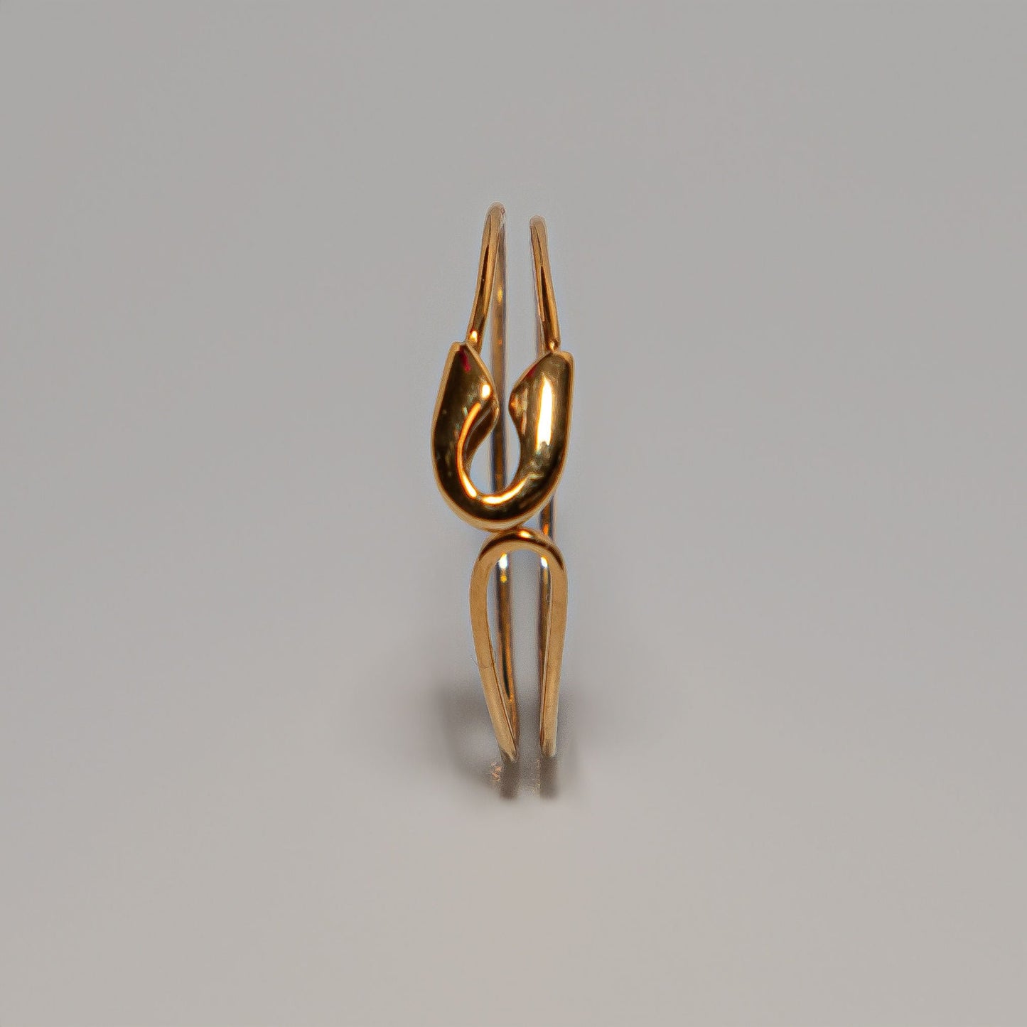 Solid Yellow Gold Adjustable Mini Clip Paper Ring