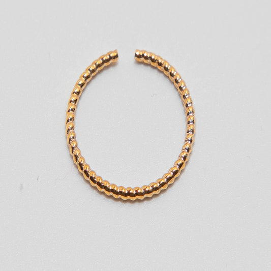 Solid Yellow Gold Adjustable Small Ball Ring