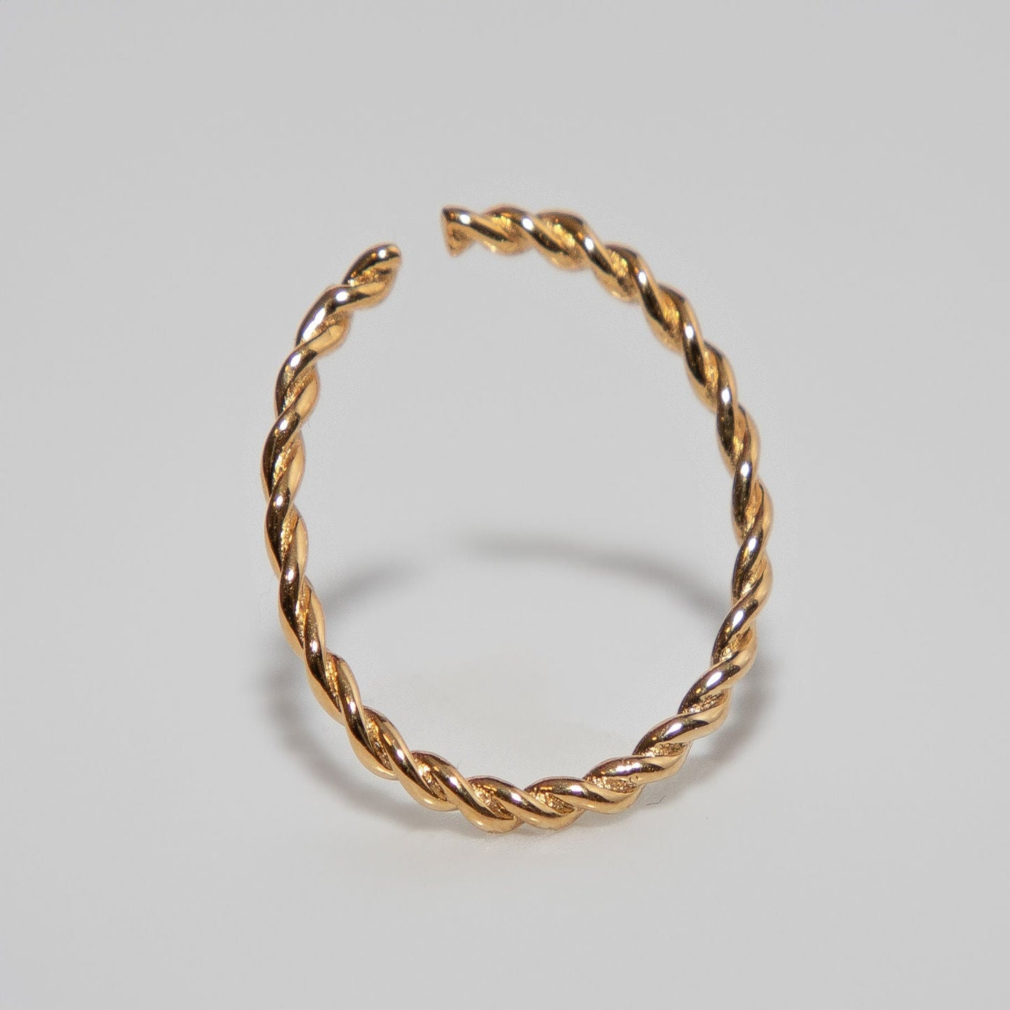 Solid Yellow Gold Adjustable Twisted Design Ring