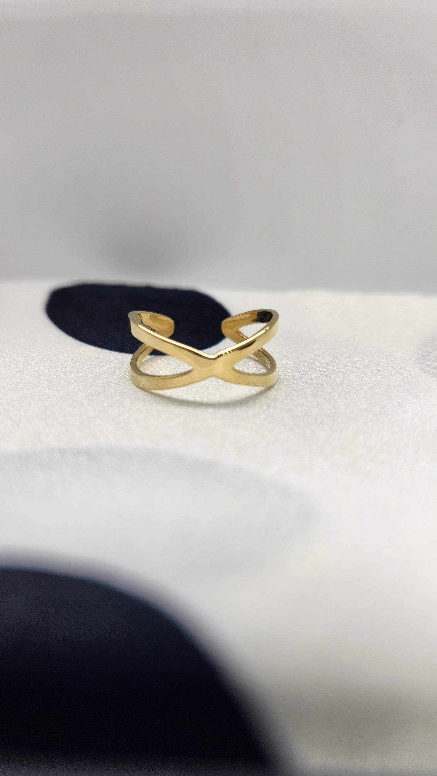 Solid Yellow Gold Adjustable Criss-Cross ring