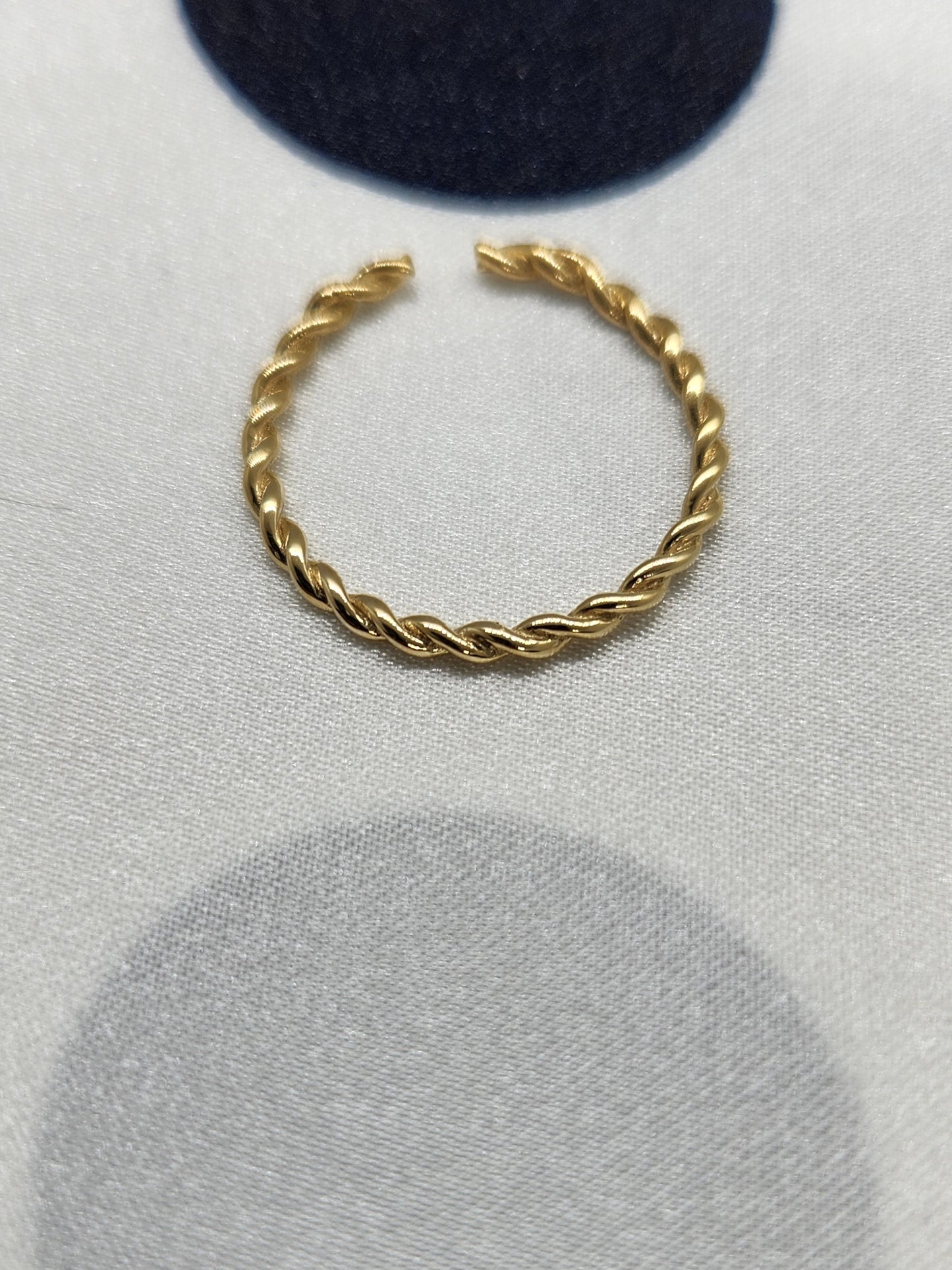 Solid Yellow Gold Adjustable Twisted Design Ring