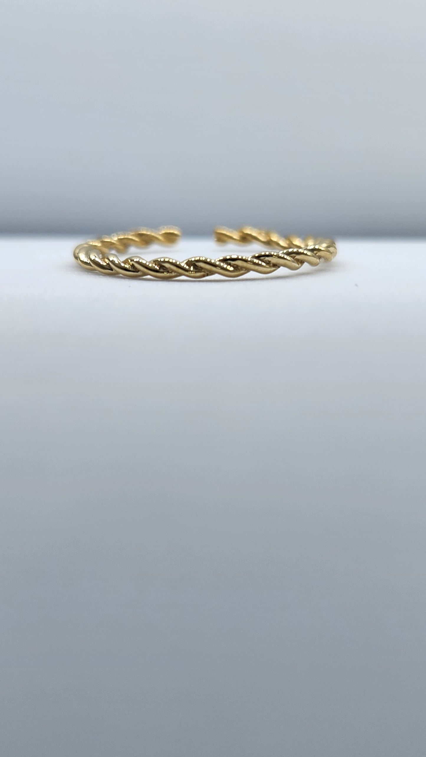 Solid Yellow Gold Adjustable Twisted Design Ring