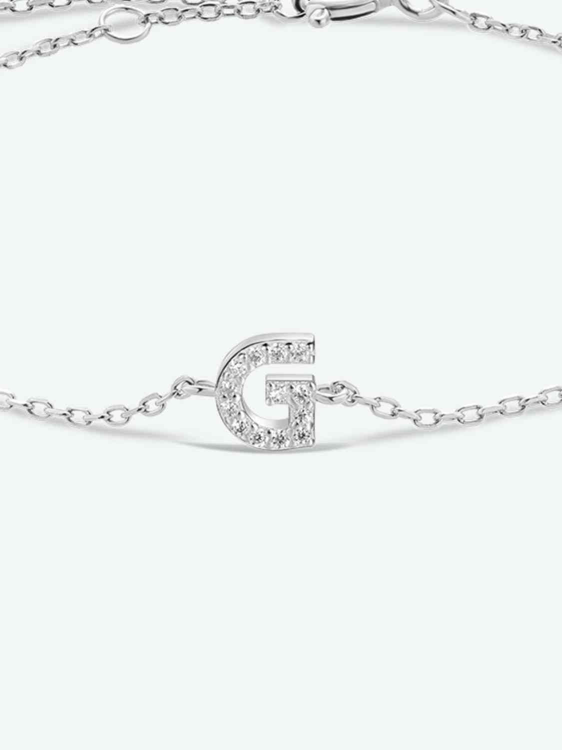 Initial G to K 925 Sterling Silver Bracelet