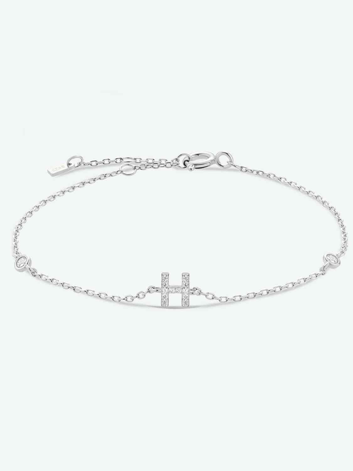 Initial G to K 925 Sterling Silver Bracelet