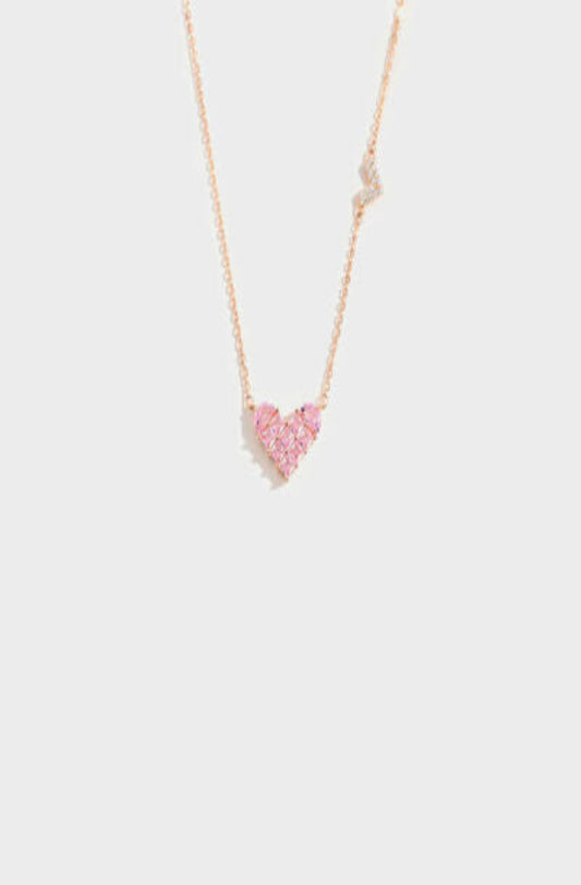 Heart Shape Rose Gold-Plated Pendant Necklace