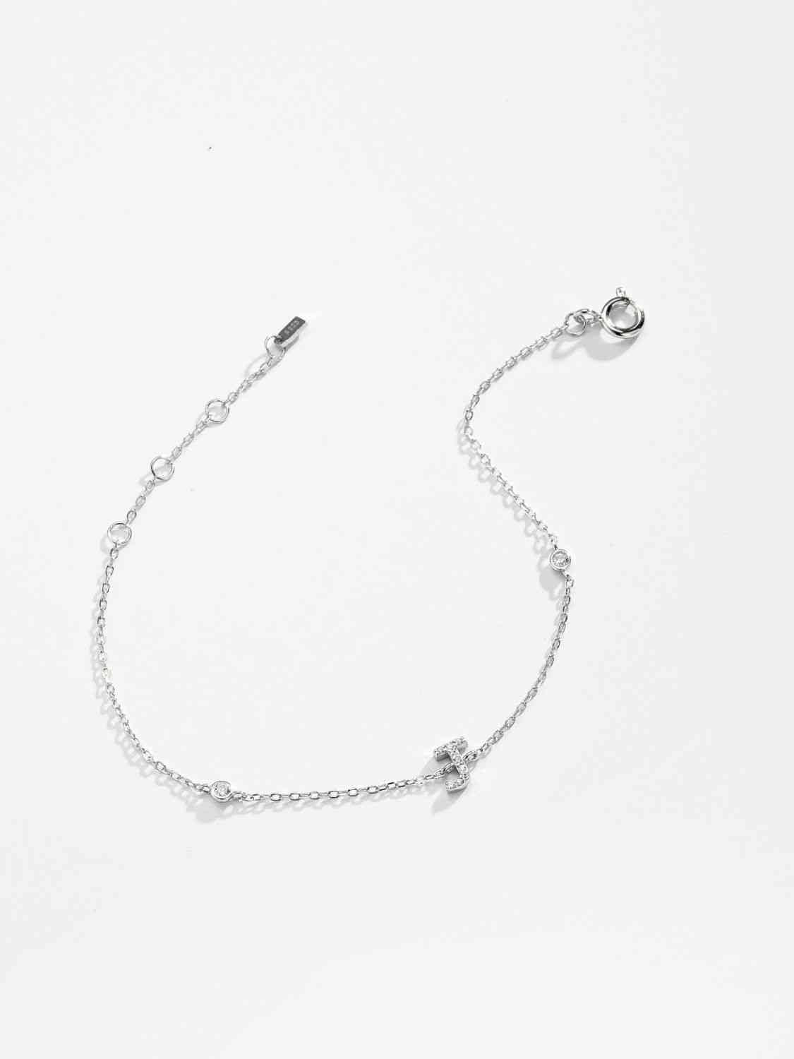 Initial G to K 925 Sterling Silver Bracelet