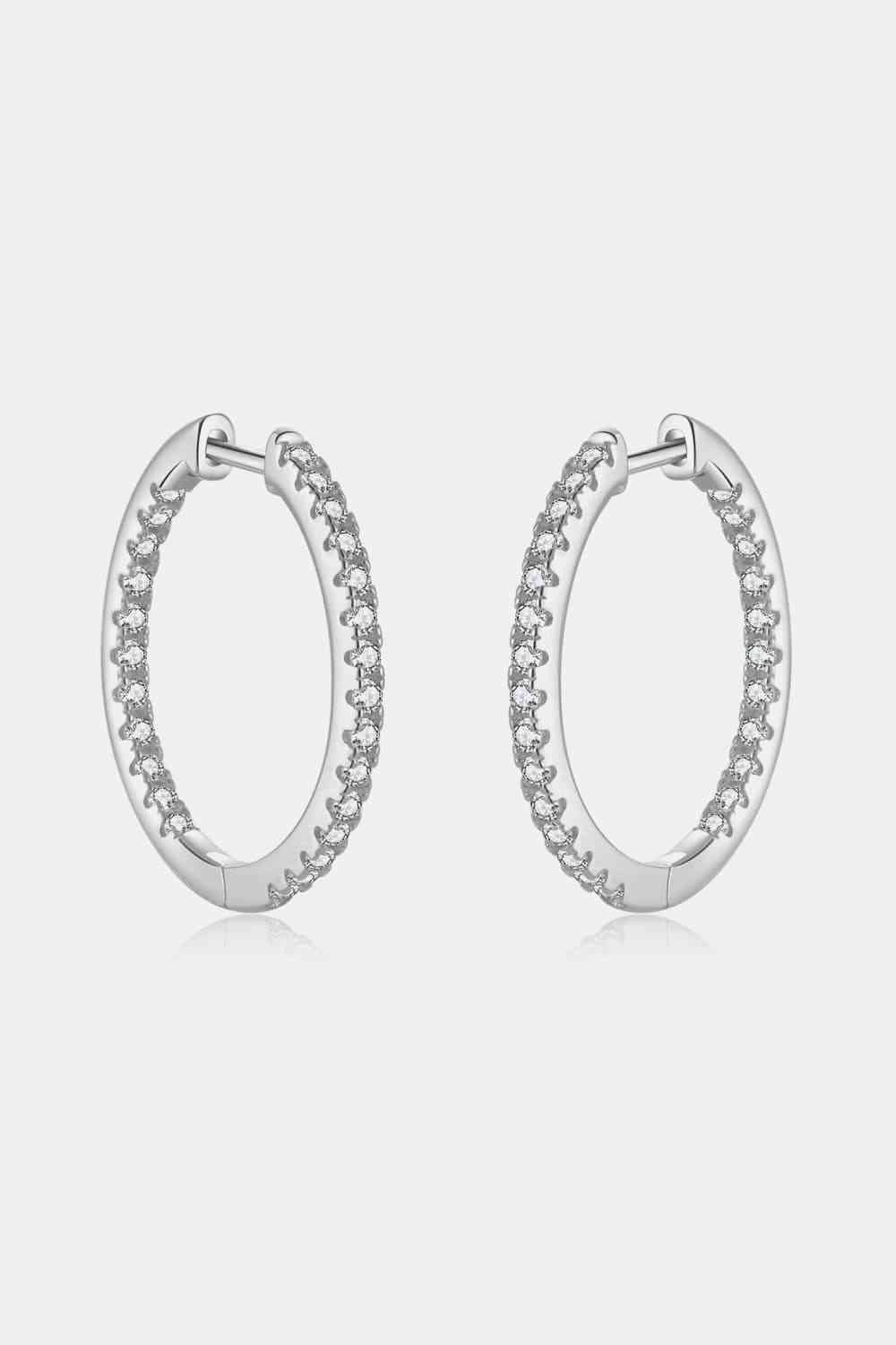 Zircon 925 Sterling Silver Huggie Earrings