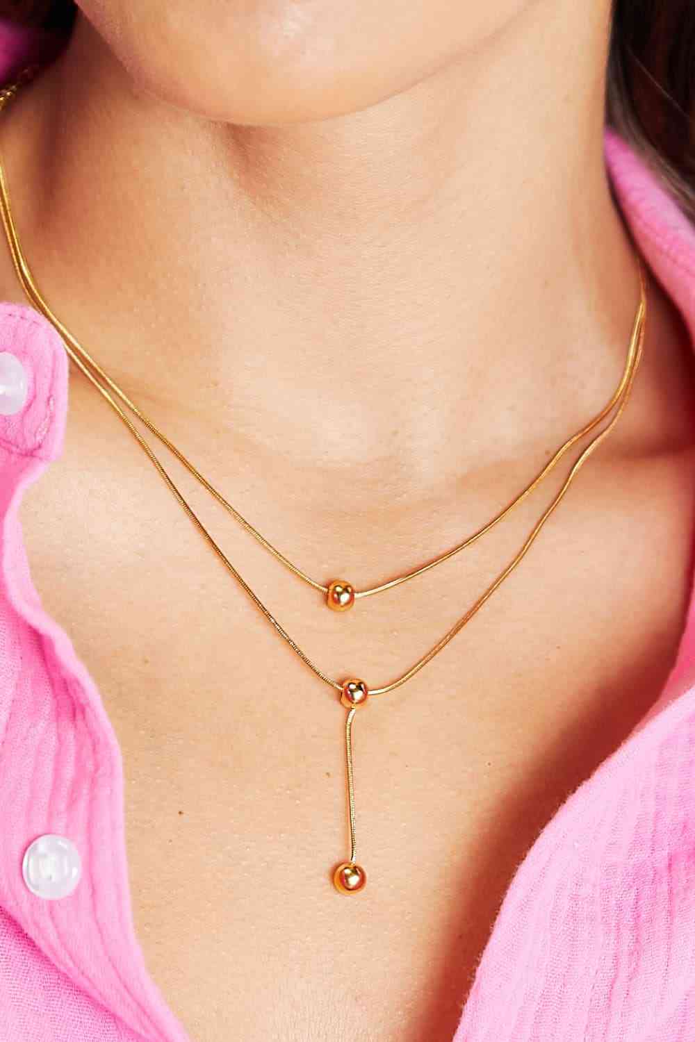 Drop Ball Double-Layered Necklace