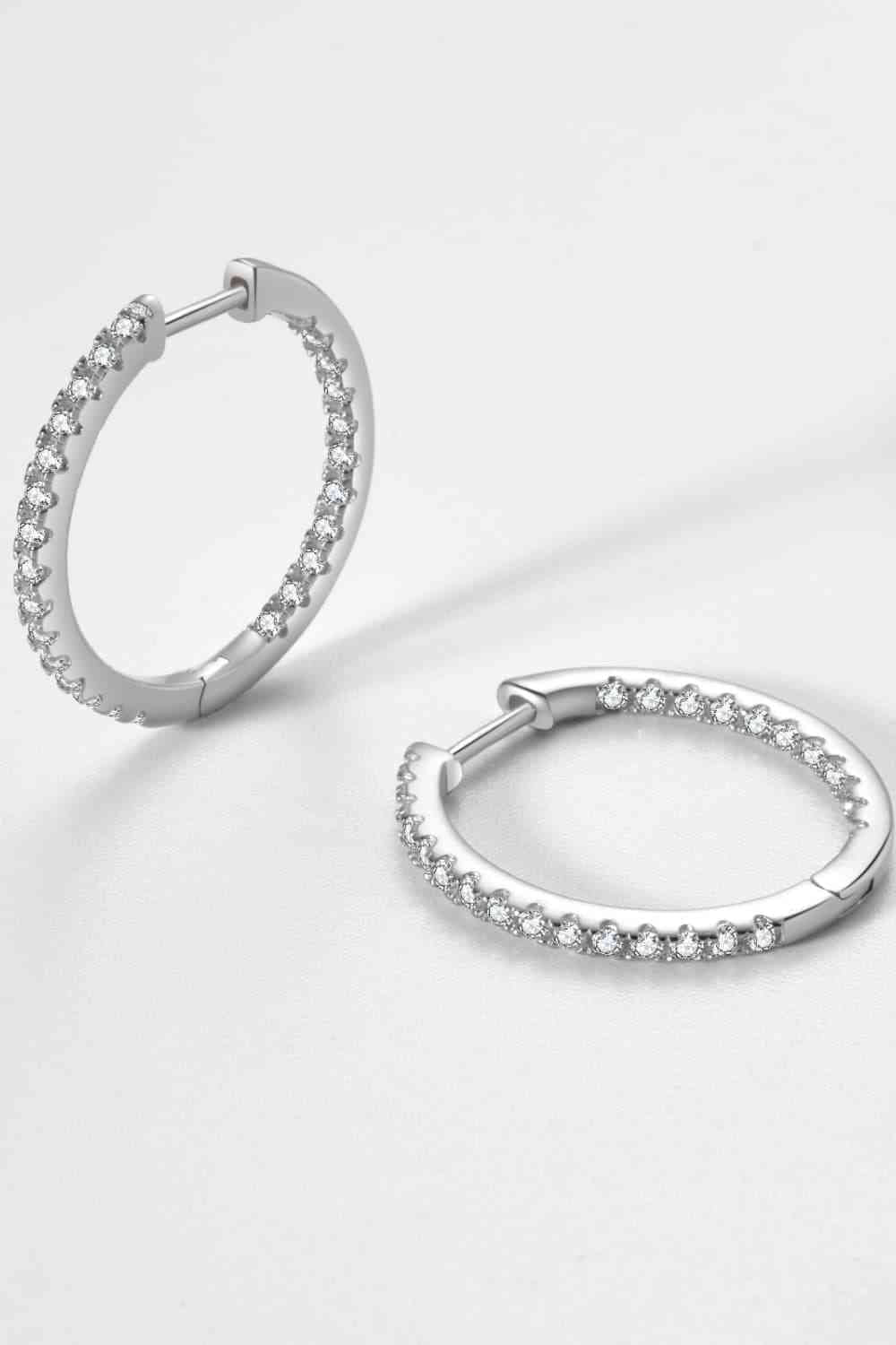 Zircon 925 Sterling Silver Huggie Earrings