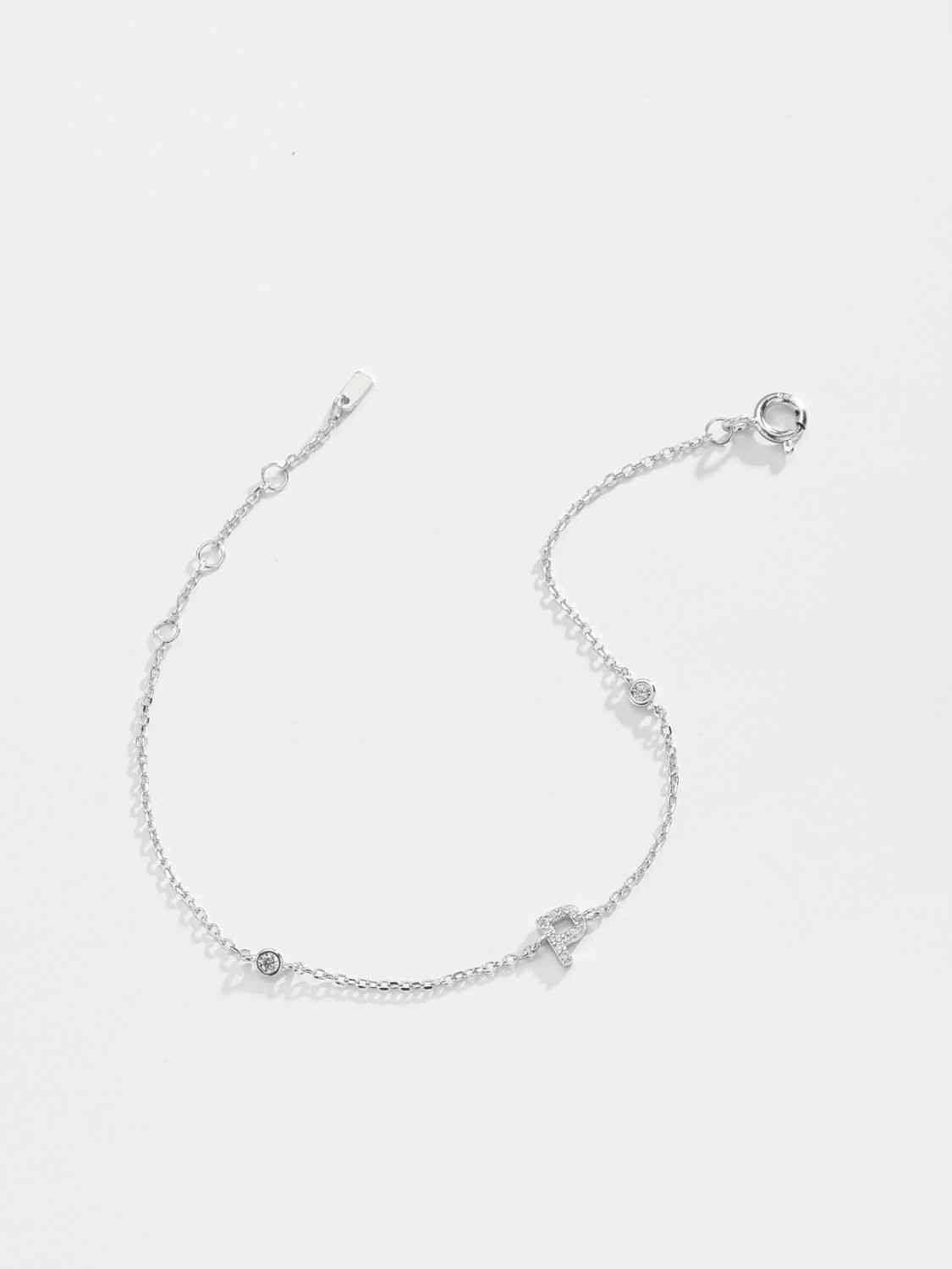 initial L To P Zircon 925 Sterling Silver Bracelet