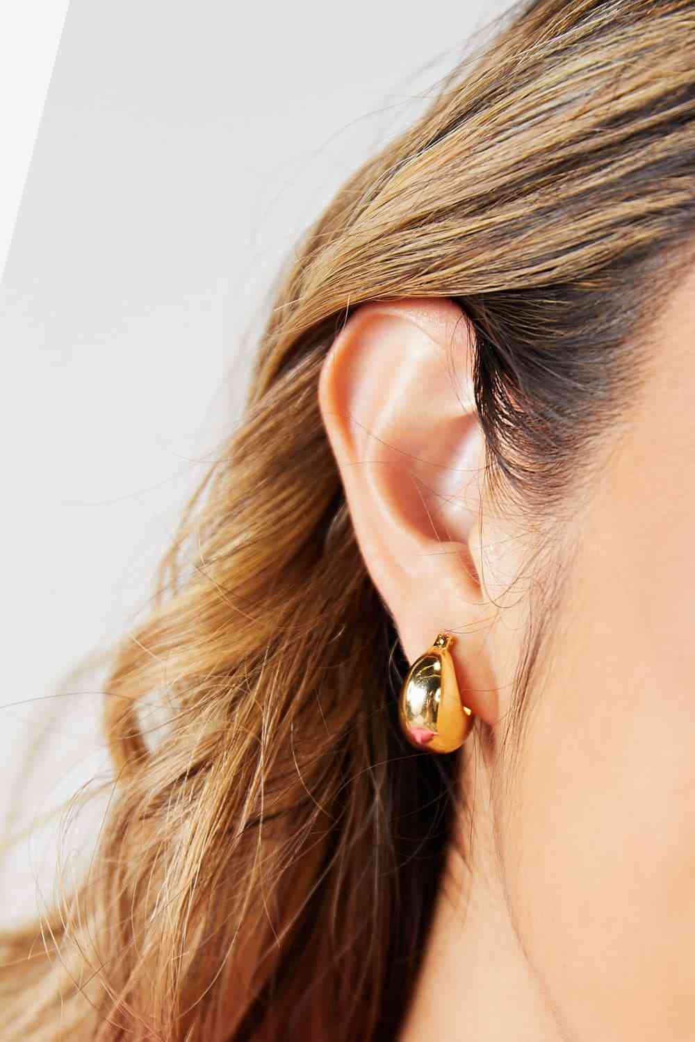 Drop Stainless Steel Gold Plated Earrings