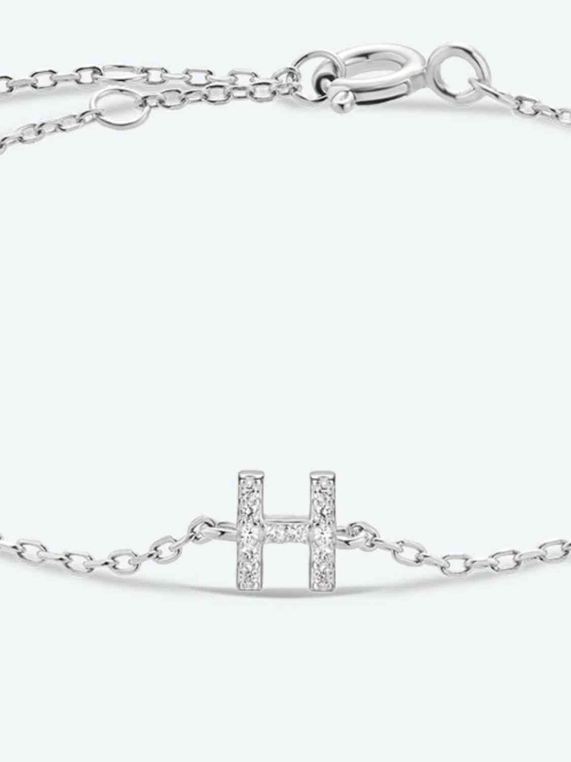 Initial G to K 925 Sterling Silver Bracelet