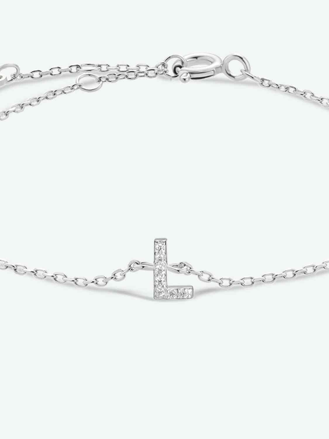 initial L To P Zircon 925 Sterling Silver Bracelet