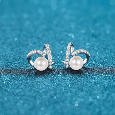 Natural Pearl Moissanite 925 Sterling Silver Earrings