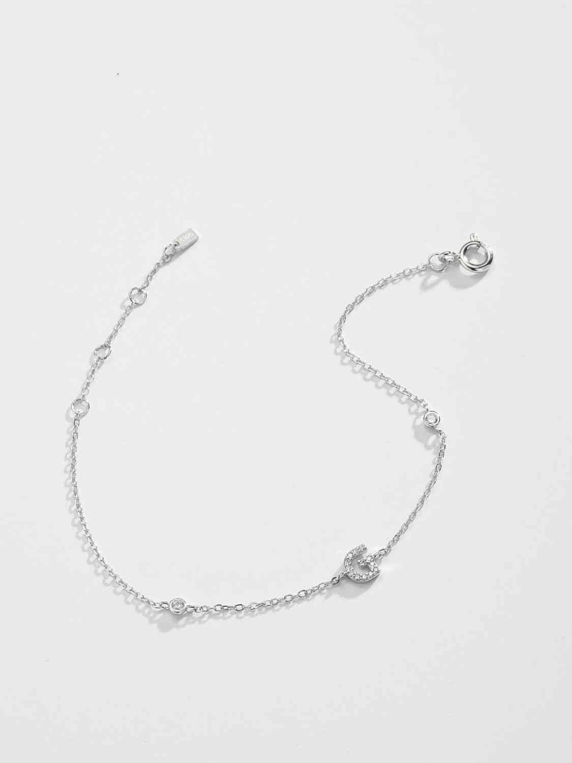 Initial G to K 925 Sterling Silver Bracelet