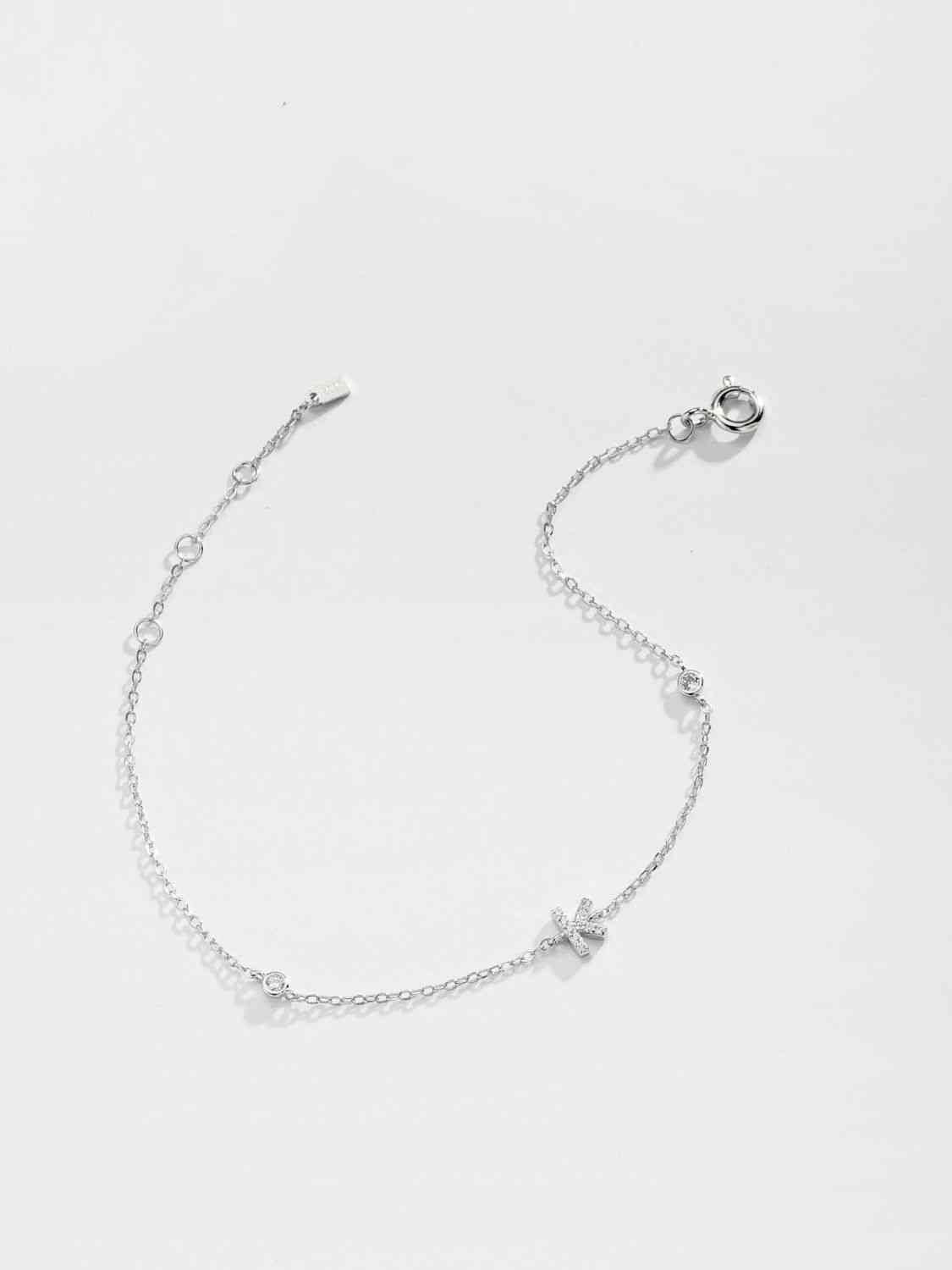 Initial G to K 925 Sterling Silver Bracelet