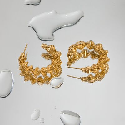 Gold-Plated Stainless Steel C-Hoop Earrings