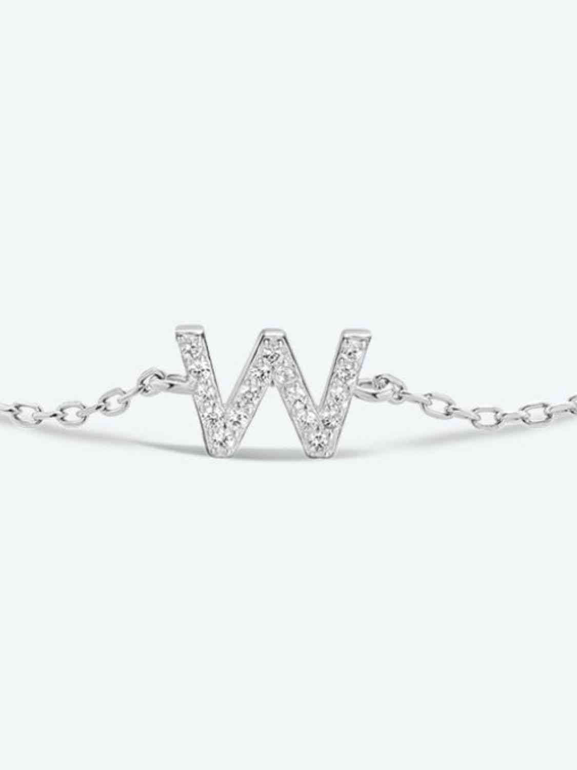 V To Z Zircon 925 Sterling Silver Bracelet